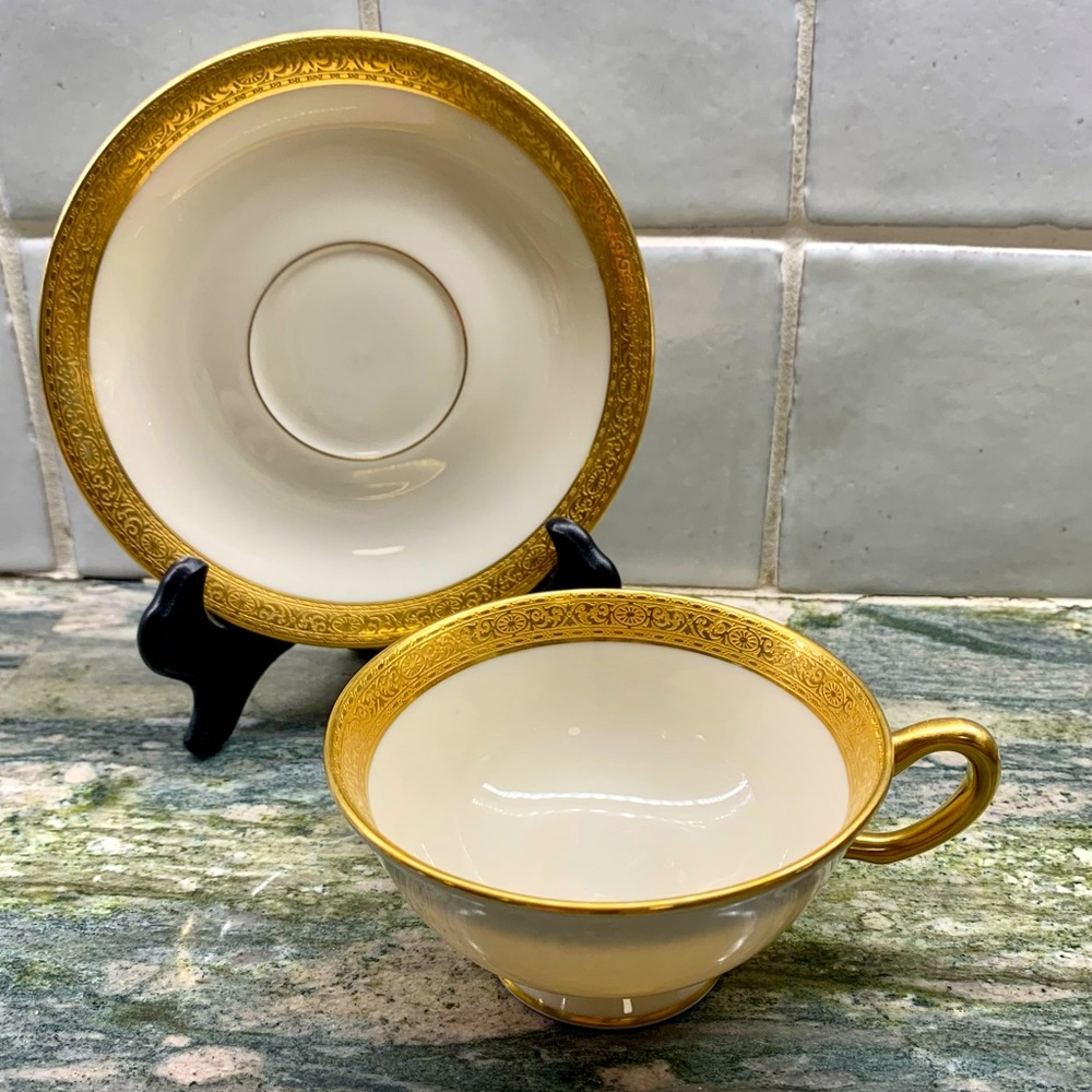 Lenox Stanford China Footed Cup and Saucer, one set, vintage